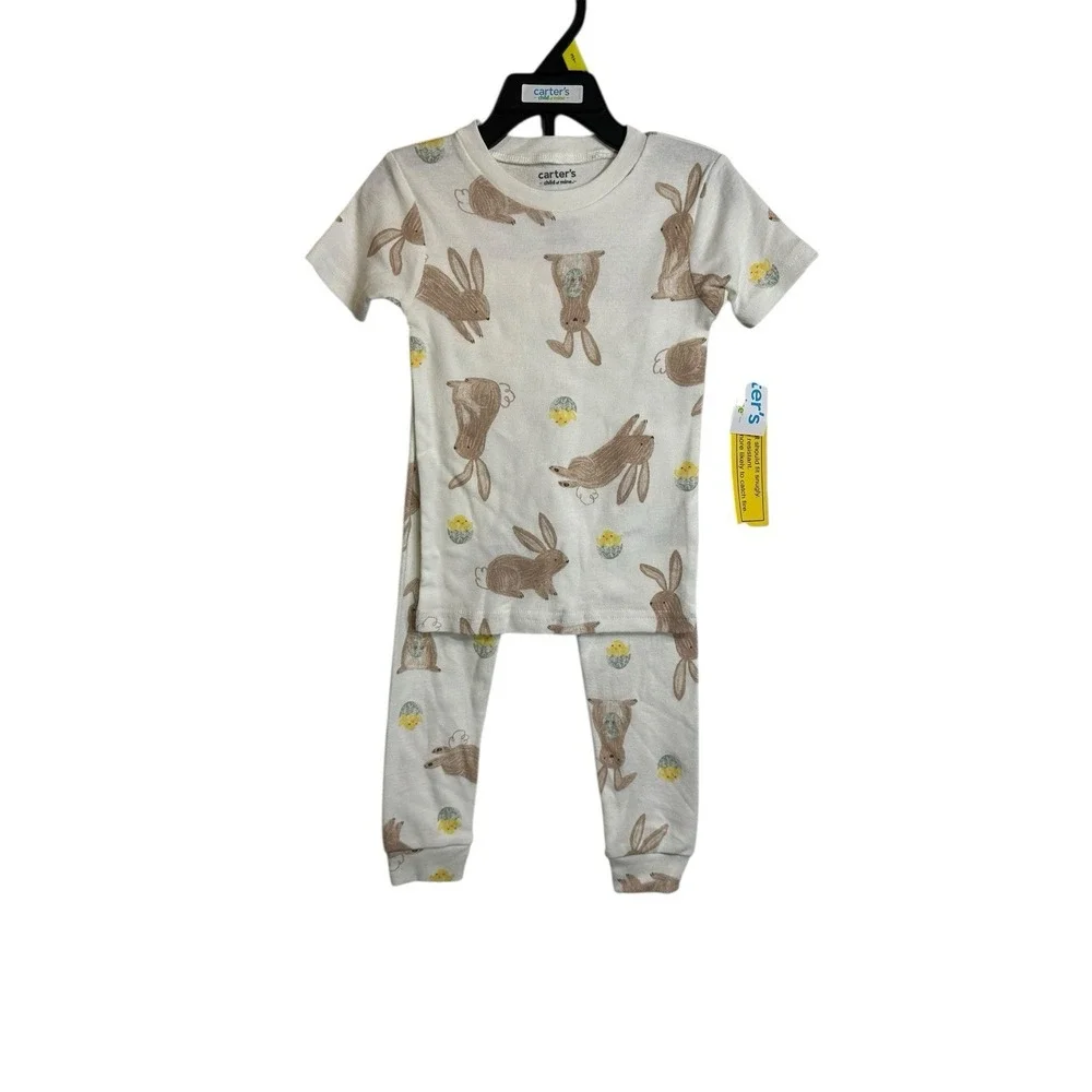 carters child of mine‎ toddler boys pajamas size 3T bunny short sleeve pants